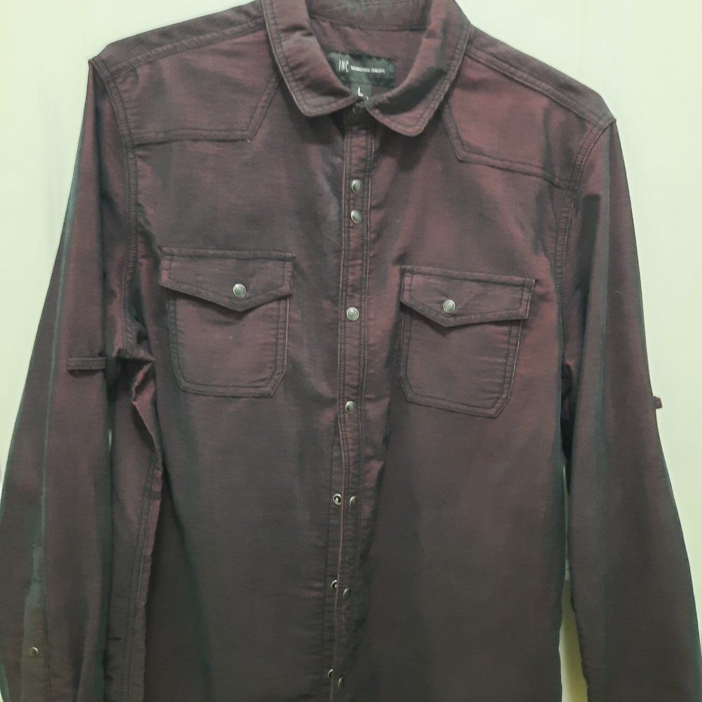 INC International Concepts Men's Casual Button Down Shirt - Irridescent Brown